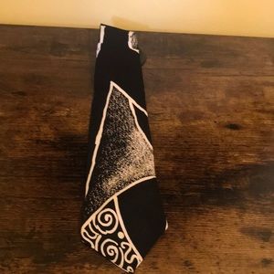 Black and white tie handmade in Italy